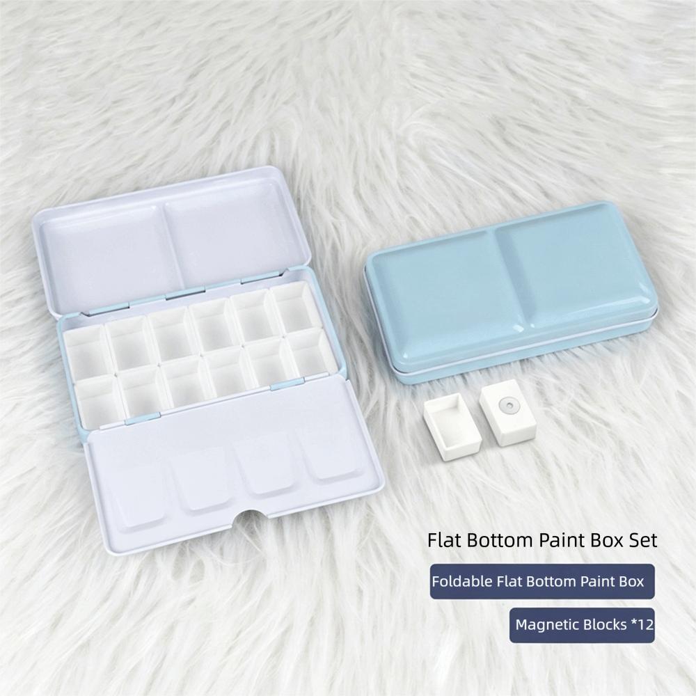 Metal Construction Watercolor Paint Box Small Size Folding Paint Box For Gouache Painting