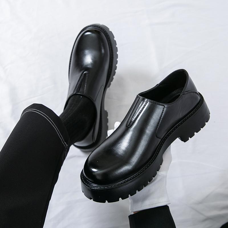 Fashion Size 38-46 Men Business Loafers Men Casual Thick-soled Comfortable Fashionable Height-increasing Leather Shoes Social Shoes Men