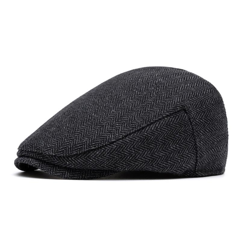 Men Classic British Newsboy Cap Imitation Wool Beret Retro Forward Hat Vintage Adjustable Cap