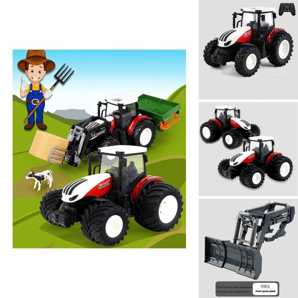 Remote Control Alloy Tractor Sliding Toy For 4-6 Years Old Boys