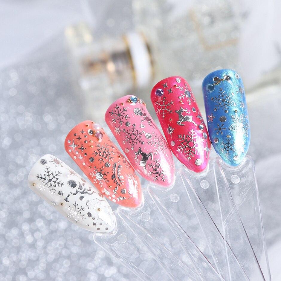 Buy 12pcs Christmas Winter Snowflake Nail Sticker Gold Silver White Nail Art  Decals Decoration Elk Deer Manicures Slider at affordable prices — free  shipping, real reviews with photos — Joom