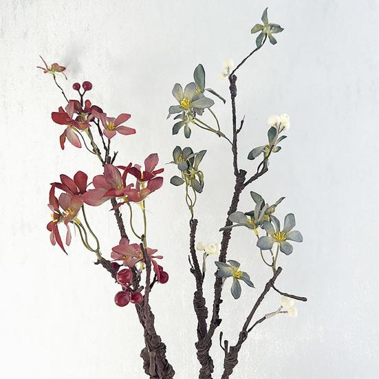 Rami di Albero Artificiale Flessibili da 31 Pollici, Rampicanti Finti Realistici, Ramoscelli con Fiori e Bacche per Vaso, Decorazione Fai-da-te per Casa, Ufficio, Matrimonio, Festa
