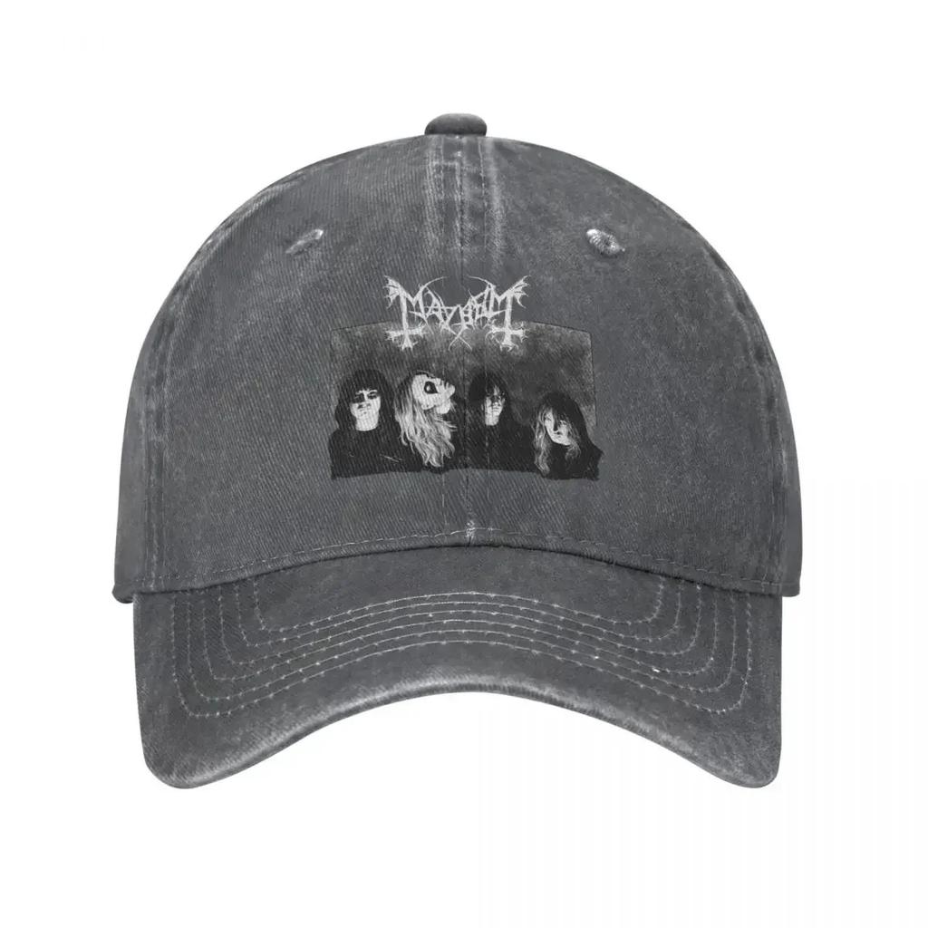 Mayhem Heavy Metal Baseball Cap Vintage Distressed Cotton Death Rock Sun Cap Unisex Outdoor Running Gollff Hats Cap