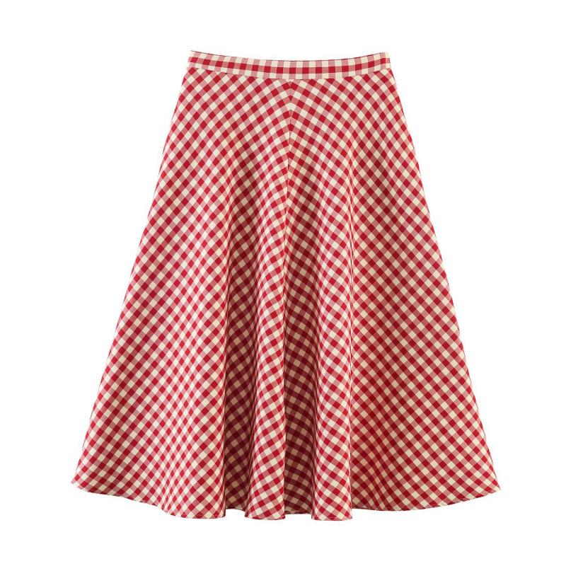2026 Spring European & American Plaid Cape Dress XS