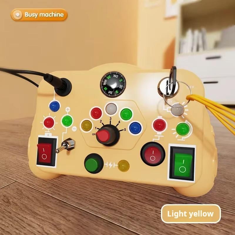 Montessori Busy Board Sensory Toys Cartoon With Led Light Switch Control Board Travel Activities Children Game For 2-4 Years Old