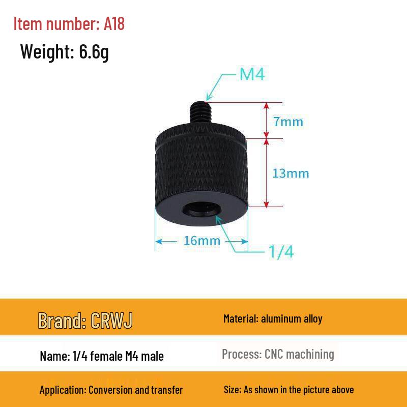 1/4 to 3/8 M4 M5 M6 M8 Screw Adapter for Tripod, Pan/Tilt Camera, Hot Shoe Mount & Light Stand