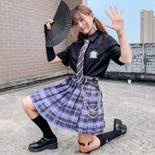 Sommer Frauen Röcke 2020 Hohe Taille Koreanischen Stil Falten Röcke für Mädchen Nette Süße Damen Plaid Mini Rock Frauen