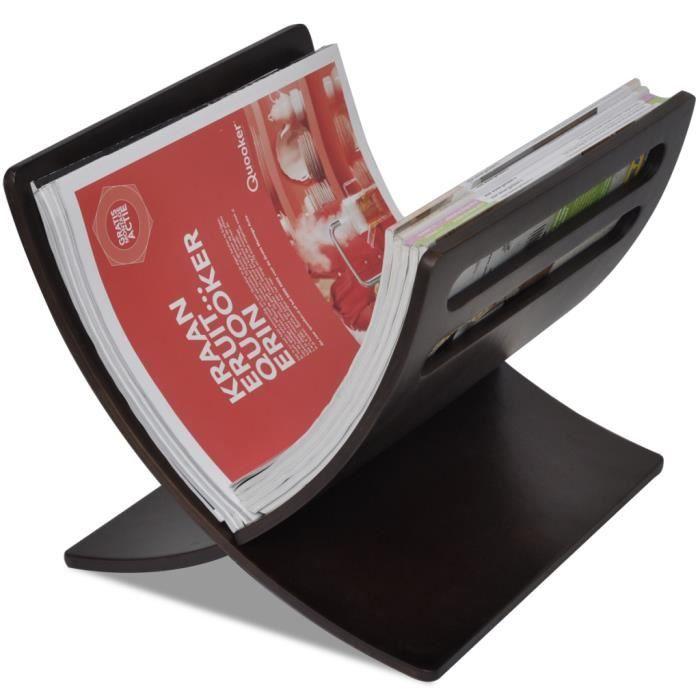 VidaXL Porte-revue en bois Marron