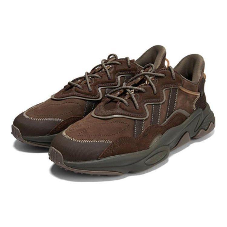 Adidas Originals Ozweego Suede Athletic Shock Absorbing Non-Slip Durable Low-Top Lifestyle Shoes Men Sneaker Brown GY9925
