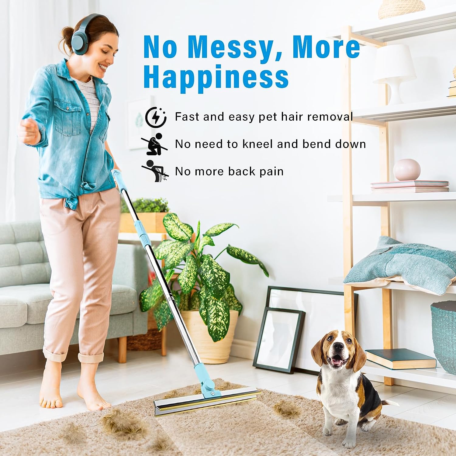 

Средство для удаления шерсти домашних животных — грабли для ковров с регулируемой ручкой для инструмента для удаления шерсти домашних животных, с помощью которого можно быстро и легко удалить шерсть домашних животных.