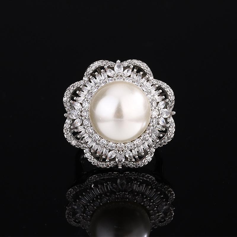 Jewelry Copper Bottom Pearl Plated Vintage Flower Set 14Mm
