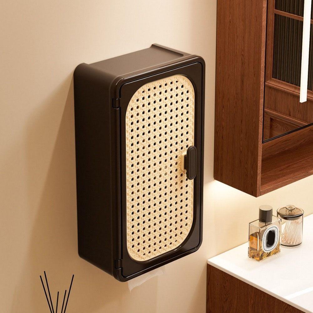 Wall Mounted Tissue Box Waterproof With Partition Paper Box Container Llarge Capacity Ancient Style Bathroom Desktop Storage Box