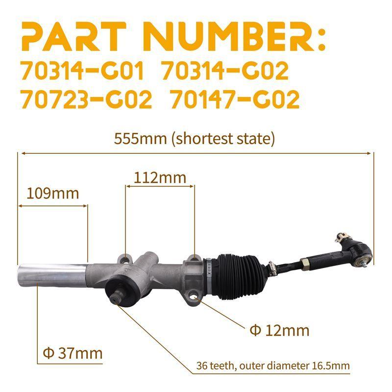A62E-For EZGO For Golf Cart Car Steering Gear Box Rack And Pinion CP70964-G01AM Electric Carts Replacement Part 70964G02
