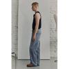 H M Ribbed Sleeveless Henley Top Black