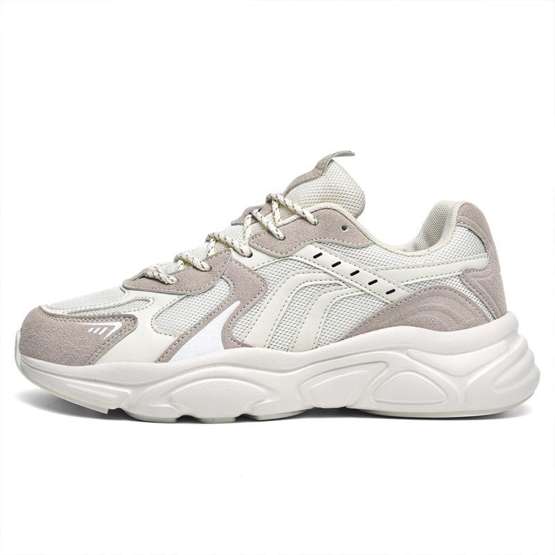 

Папины кроссовки осень и зима обувь больших размеров дышащая повседневная спортивная обувь модная универсальная платформа трендовая обувь 43 бежевый