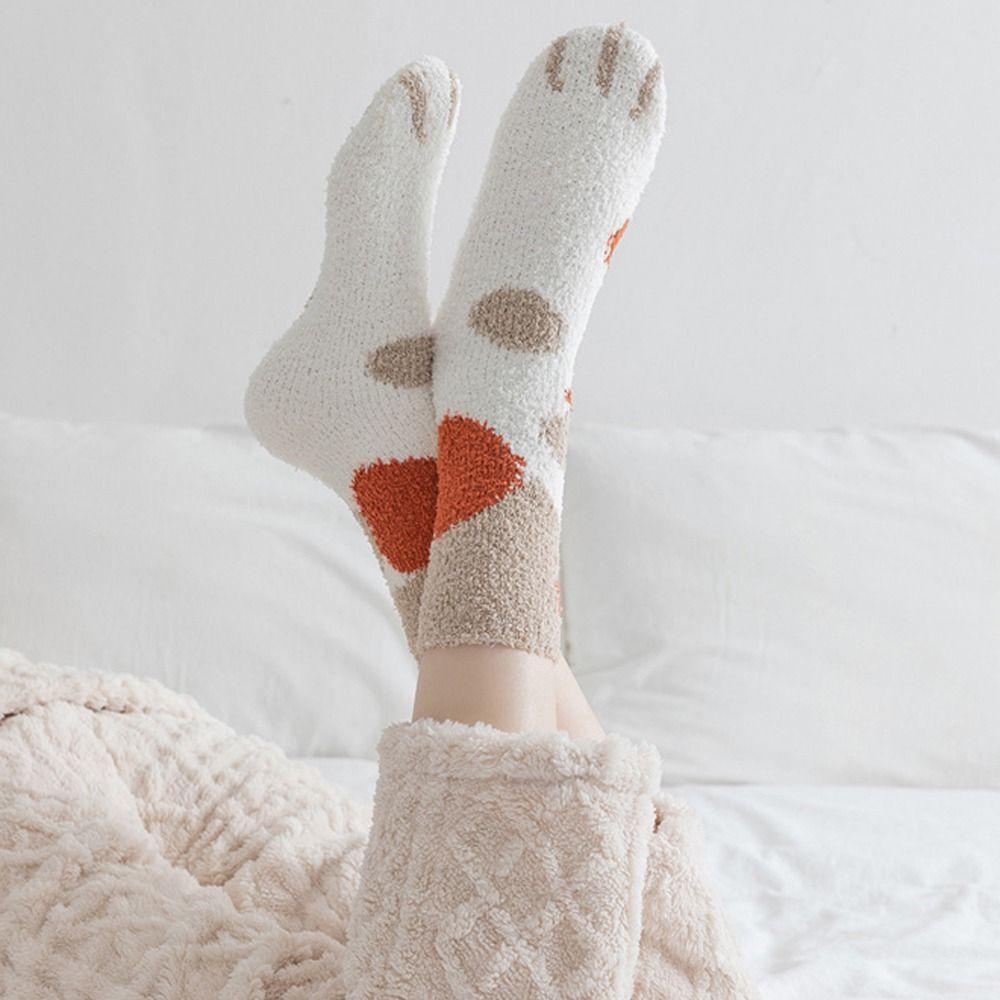 Girl Gifts Elastic Coral Fleece Women Socks Korean Style Socks Mid Tube Socks Apparel Accessories