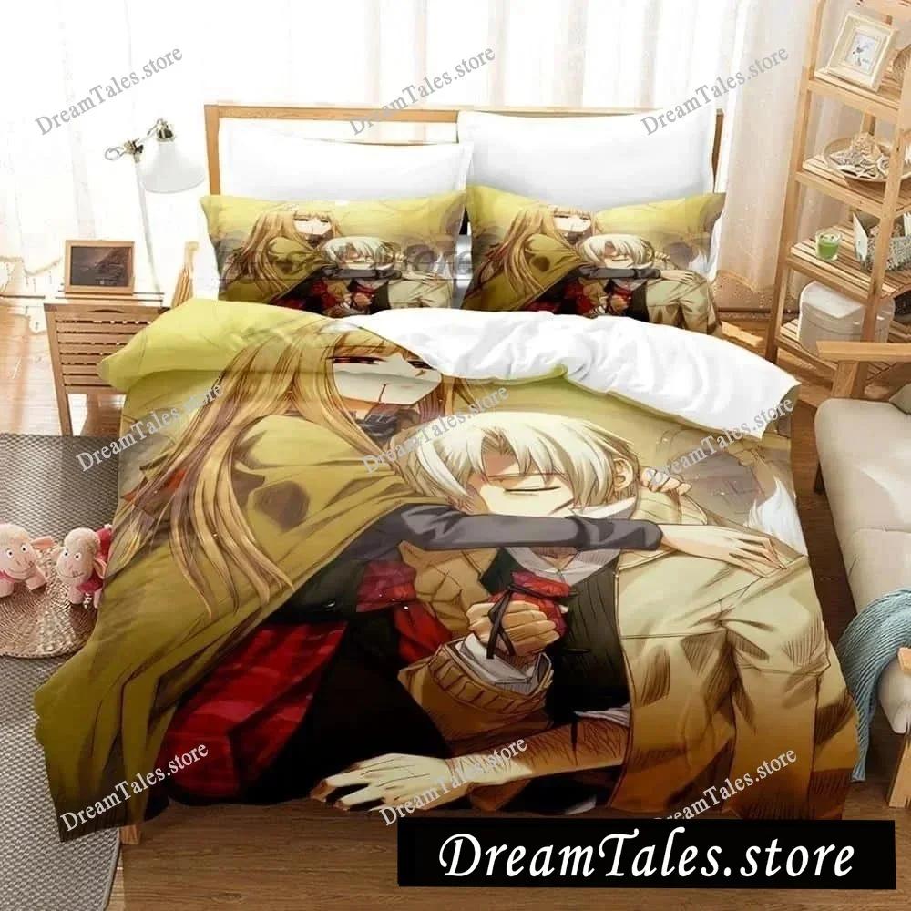 3D Anime Spice and Wolf Bedding Set Single Twin Full Queen King Size Bed Set Adult Kid Bedroom Duvet Cover Sets Home Textiles