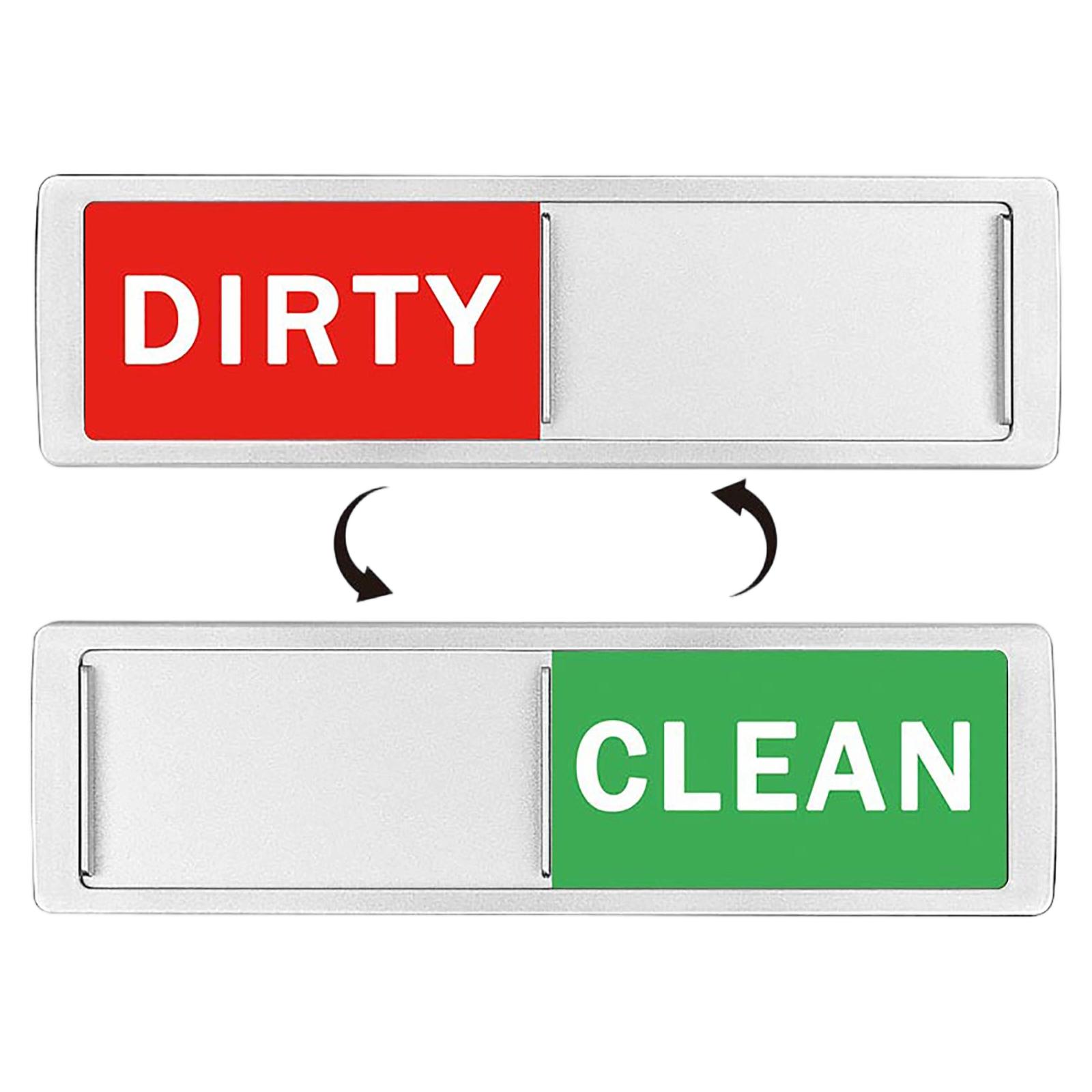 Acrylic Dishwasher Status Sign Magnetic Slide Indicator for Kitchen Appliance with Reversible Clean Dirty Display Panel One Size