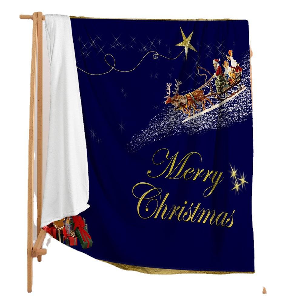 Flannel Blanket Christmas Day Blanket European And American Blanket Digital Printing Universal In All Seasons