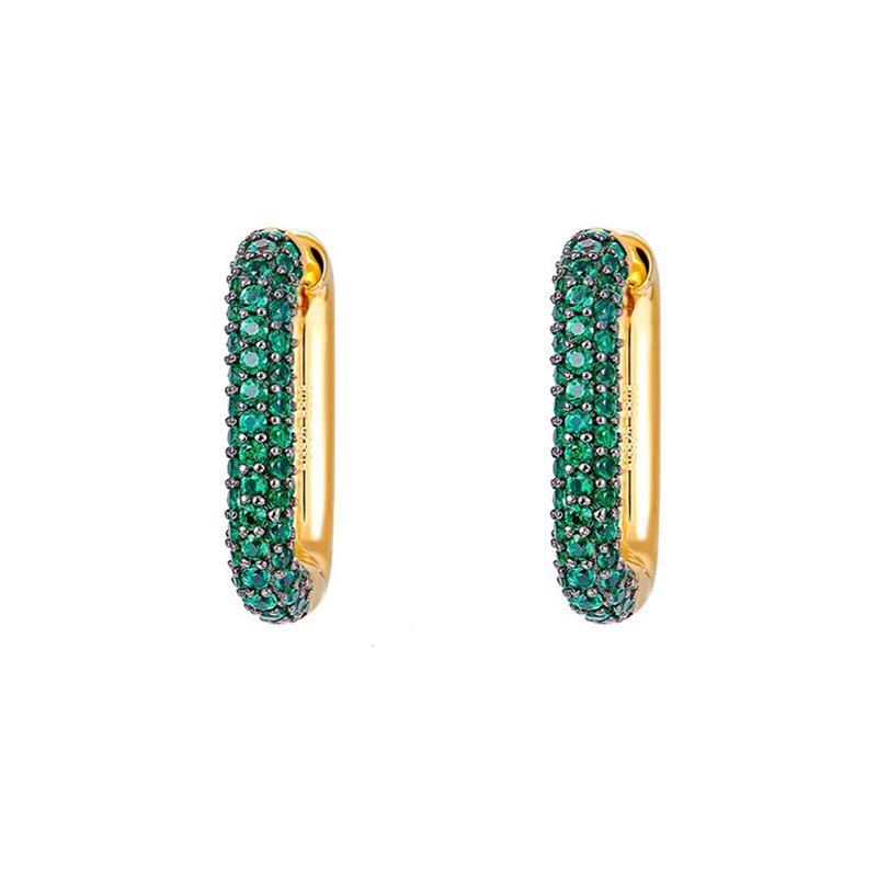 CRMYA Copper Gold Plated Earring Set For Women Color CZ Zircon Piercing Clip Hoop Dangle Earrings For Women Jewelry Wholesale