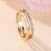 Female Cute White Zircon Stone Square Finger Ring Vintage Gold Color Wedding Band Bridal Jewelry For Women