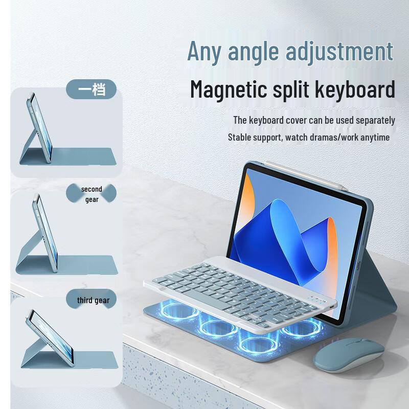 Bluetooth Touch Keyboard for Samsung Tab S9/S10/S7 FE Plus 12.4-inch & S6 Lite Protective Case