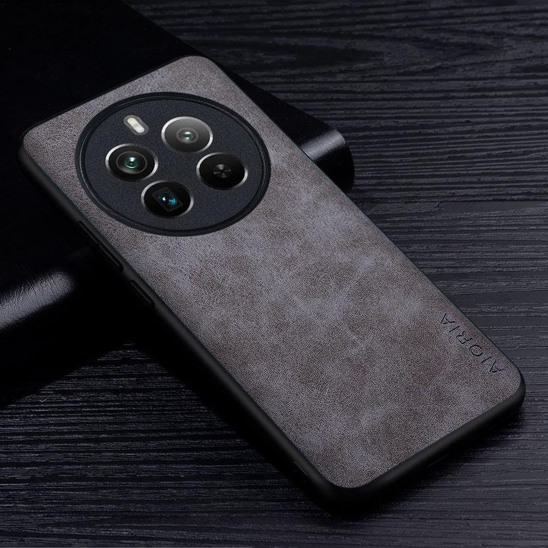 

Премиальный чехол для телефона из искусственной кожи для Realme 12 Pro Plus 5G, устойчивый к царапинам однотонный чехол для Realme 12 Pro Case Realme 12 5G серый