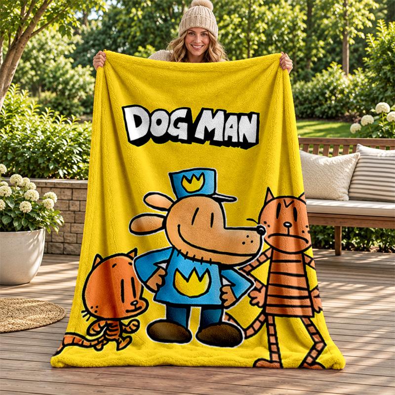 Dog Man blanket Flannel Blanket Soft Cozy Plush Throw for Sofa Bed Lightweight Home Decoration Gifts for Christmas various holidays