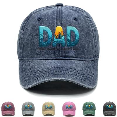 Czapka z daszkiem Snapback z nadrukiem "DAD", Czapka damska na Dzień Ojca, Vintage, Tkanina nierozciągliwa, Zakrzywiony daszek, Hip Hop, Regulowana, Czapka baseballowa