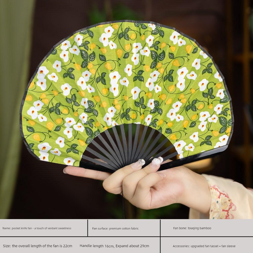 Ancient-Style Shell Fan, Chinese Folding Fan, Portable and Compact for Summer, Hanfu Sword Fan, Special Fan for Photography and Dance