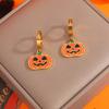 Halloween Devil Pumpkin Earrings, Stainless Steel Ear Rings, Devil Death God Scythe Earrings