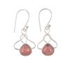 Natural Black Rhodonite  925 Sterling Silver Jewelry Handcrafted Earrings 1.50" EE-2-33