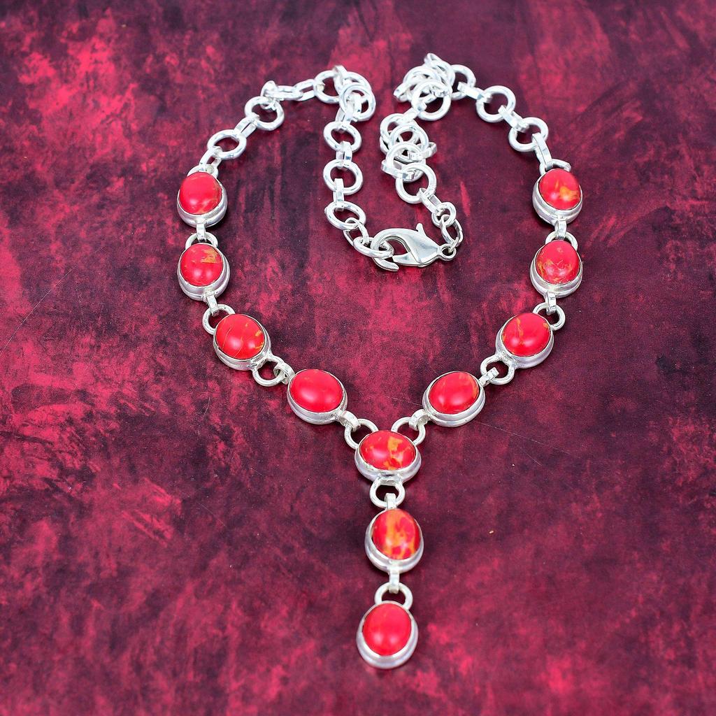 Red Sea Sediment Necklace Gemstone Jewelry, 925 Solid Sterling Silver Necklace, Handmade Jewelry Birthstone Necklace, Gift For Him