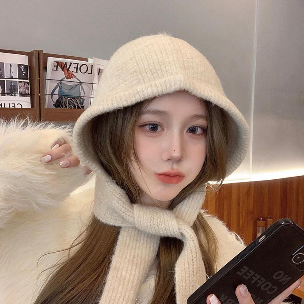 Knitted Little Red Riding Hood Warm Thickened Hat, One Piece Cold Resistant Knitted Hat, Women's Balaklaf Hat