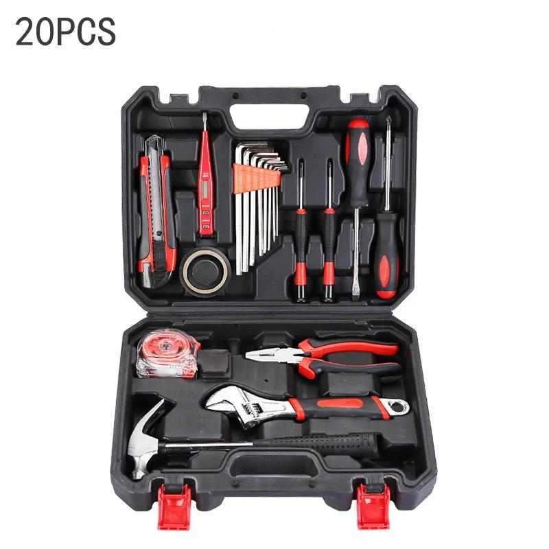 19/43/120 Piece Hand Tool Kit Set with Toolbox MultiFunctional Household DIY Tool Set with Screwdriver Hammer Wrench Pliers Tape
