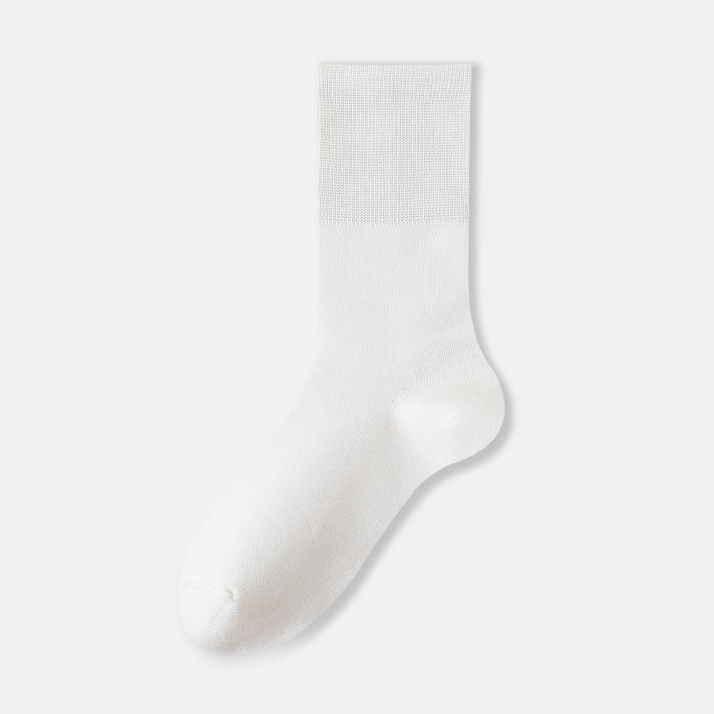 

Female Autumn and Winter 5A Antibacterial Long Tube Boneless Moon Child Pile Socks 1 pair білий