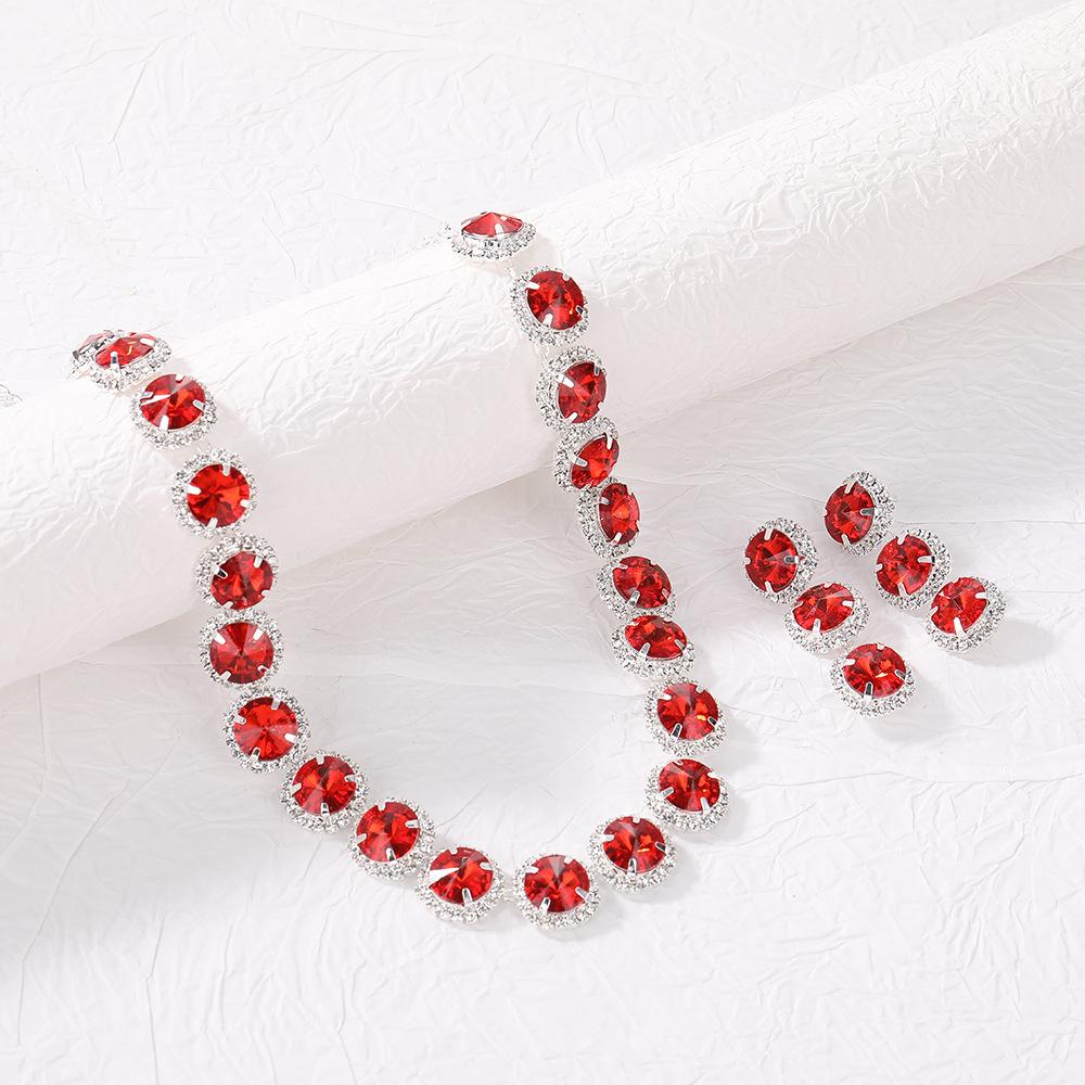 Water Diamond Claw Chain Earring and Necklace Set , Rhinestone Jewelry for Wedding Birthday Party Gift