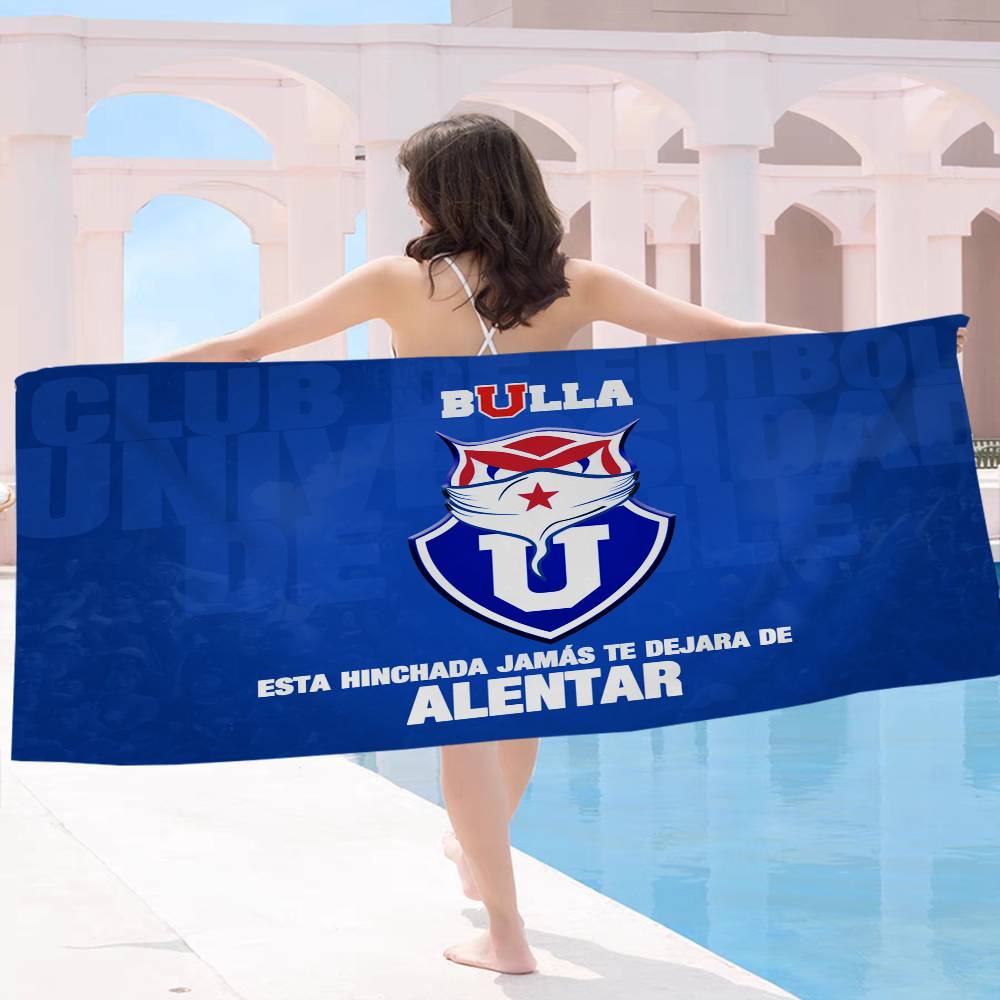 Chile U-University Logo Microfiber Beach Towel Absorbent Quick Dry Soft Yoga Swimming Resort Mountain Climbing Towel