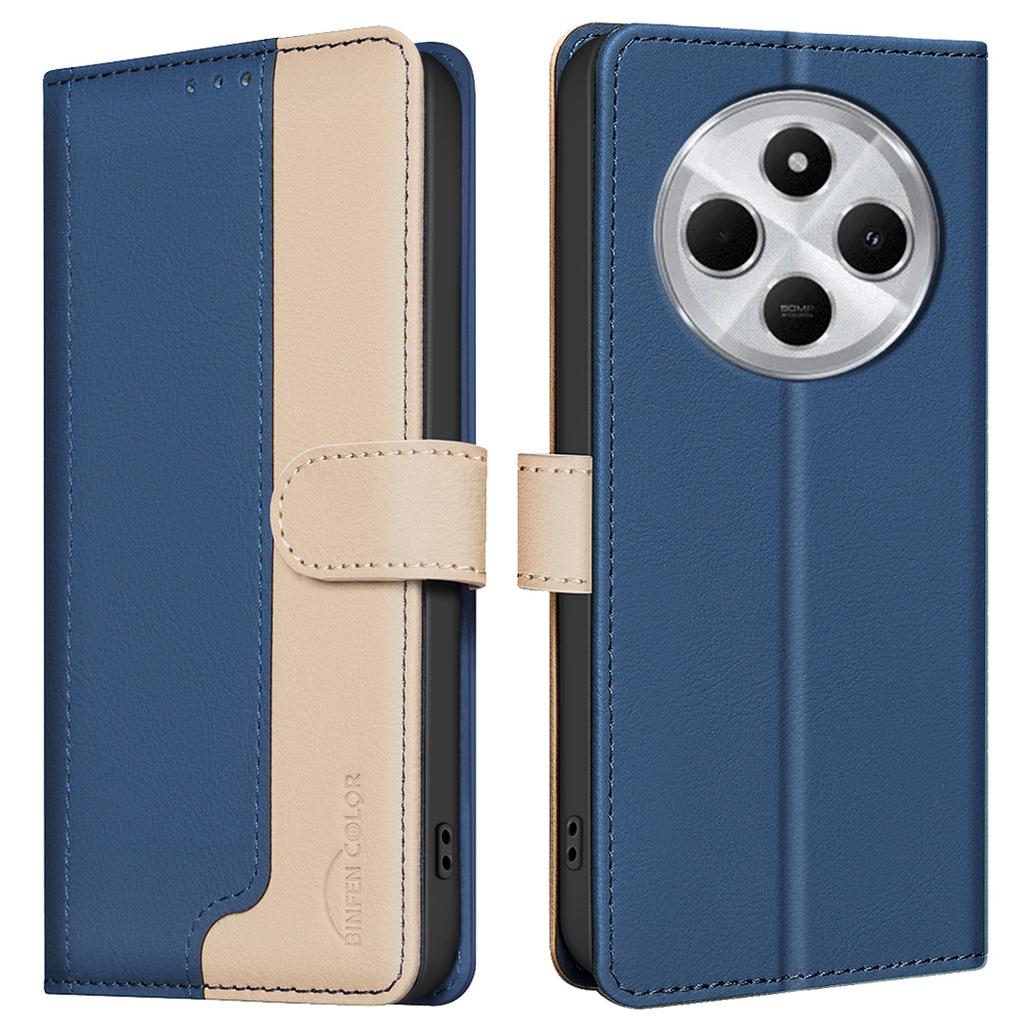 BINFEN COLOR BF33 for Xiaomi Poco C75 4G/Redmi 14R 5G/14C 4G Leather Case Splicing Color RFID Blocking