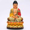 Resin Colored Clothes of Sakyamuni Buddha, Pharmacist, Household Sanbao Buddha, Weighing 5 Kg Buddha Statue