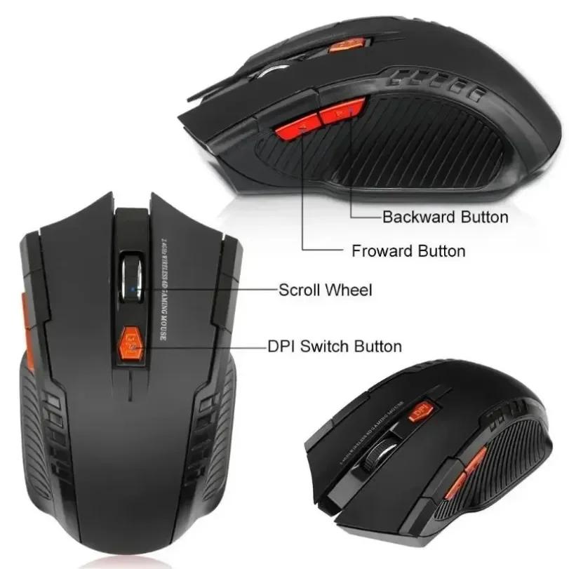 1PCS 2.4G Wireless Mice USB Receiver Wireless Mouse 1600DPI Optical Mouse Gamer for Computer 6 Buttons for PC Laptop Accessories