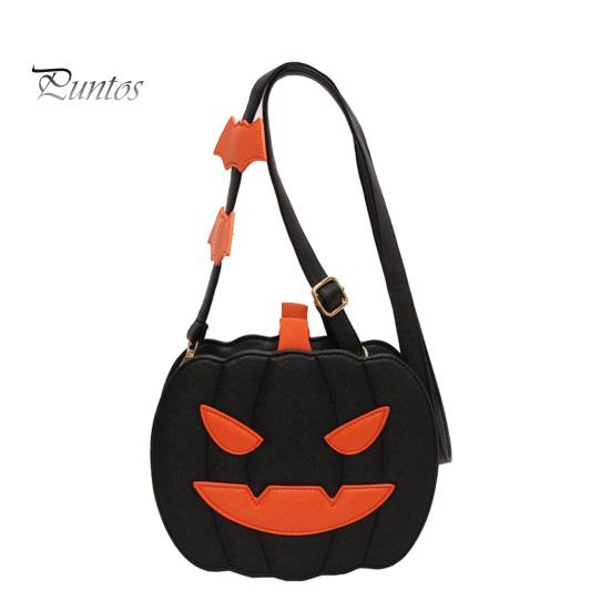 Waterproof Pumpkin Purse Cute Crossbody Bag, Halloween Trick or Treat Fashionable Novelty Bag Lightweight with Adjustable Strap for Women Kids Handbag