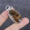 Natural Montana Agate Gemstone 925 Sterling Silver Jewelry Pendant 2.01" T4M25