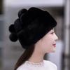 Women's Winter Hat New Style Fashionable Mink Fur Warm Ear Protection Hat Mink Fur Middle-aged Mother