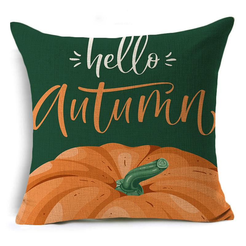 New Thanksgiving Pumpkin Linen Pillow Cover Festive Home Decoration Pillow Cushion Cover