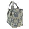 Used BALLY Handbag denim canvas/leather gray Navy casual