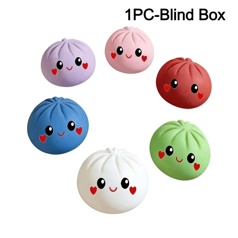 

Rainbow Color Dumplings Squishy Toy with Steamer Soft Squishy Toy Slow Resilience Fidget Squeeze Decompression Dough