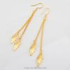Gold Plated Cross-Border New Korean Fashion Trendy Earrings  Long Tassel Leaf Female Earrings Jewelry