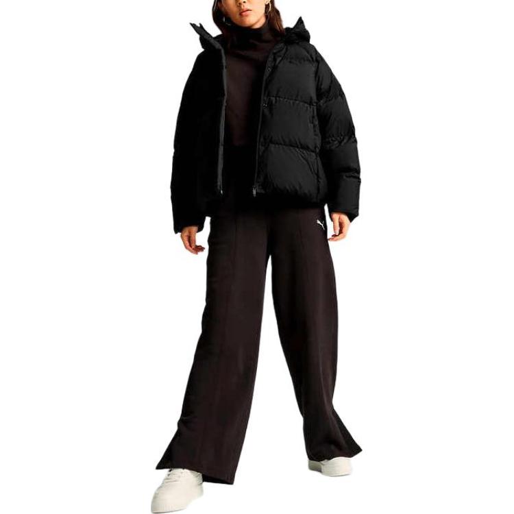 Puma Sportstyle Womens Basic Collection FW24 Lifestyle Down Outerwear Warmcell Solid Color Loose Fit Zip-Up Hooded Puffer Jacket 684079-01
