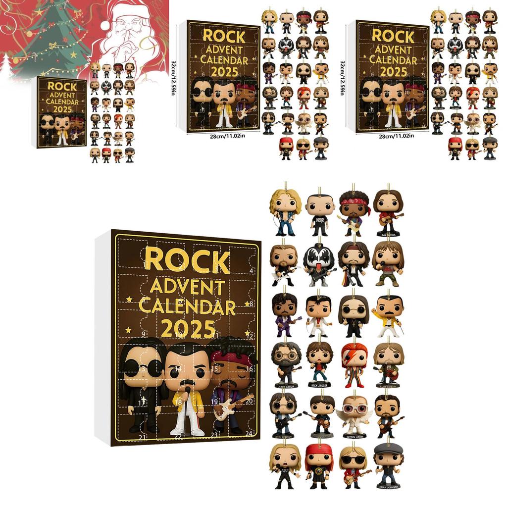 Christmas Blind Box Series With Acrylic Rock Band Figures For Festive Tree Decorations